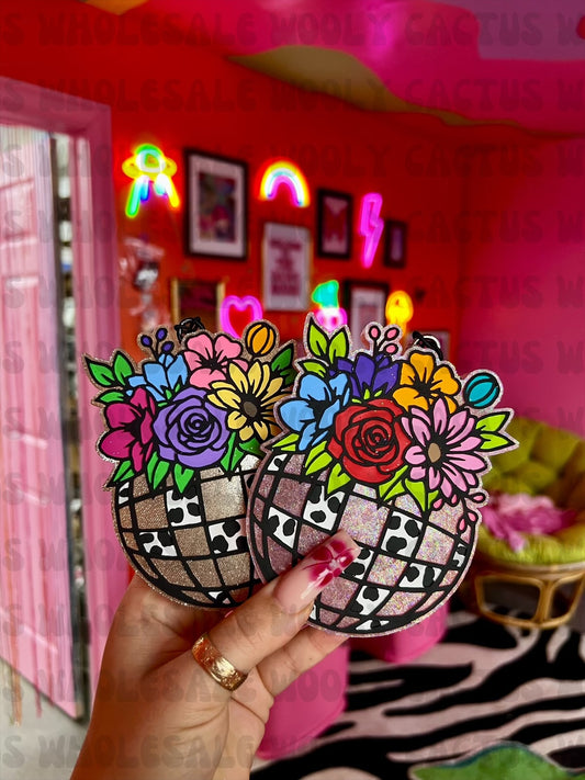 DISCO BALL W FLOWERS FRESHIE